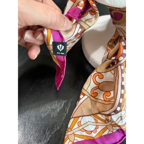 Fraas Silky Square Scarf- Headscarf, neckscarf, purse tie- bright orange pink - Picture 5 of 7